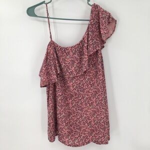 Pink Hollister One Shoulder Floral Top